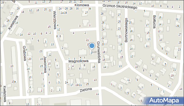 Łowicz, Grunwaldzka, 17, mapa Łowicza