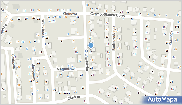 Łowicz, Grunwaldzka, 20, mapa Łowicza