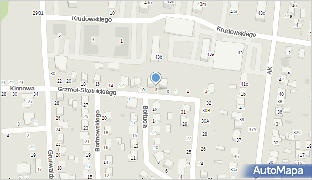 Łowicz, Grzmot-Skotnickiego Stanisława, gen. bryg., 8, mapa Łowicza