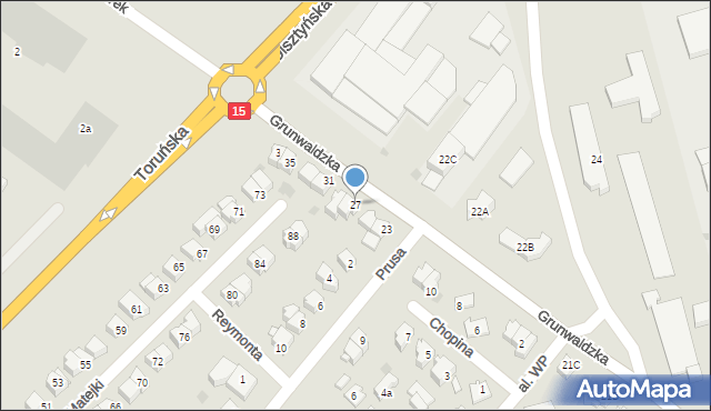 Lubawa, Grunwaldzka, 27, mapa Lubawa