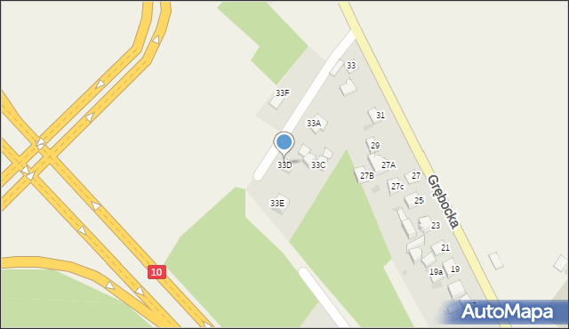 Lubicz Dolny, Grębocka, 33D, mapa Lubicz Dolny