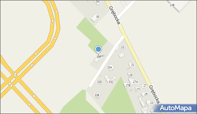 Lubicz Dolny, Grębocka, 33F, mapa Lubicz Dolny