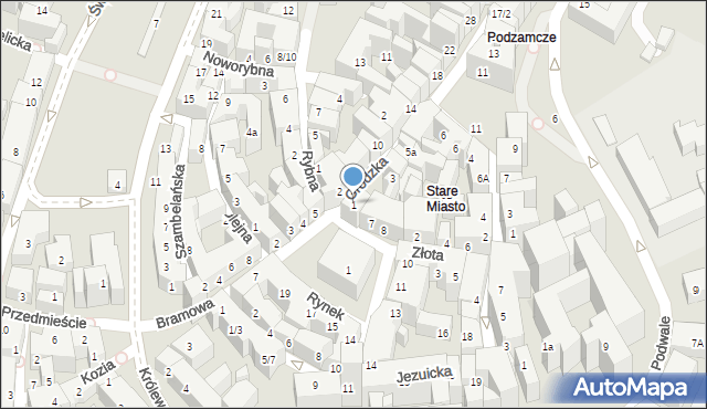 Lublin, Grodzka, 1, mapa Lublina