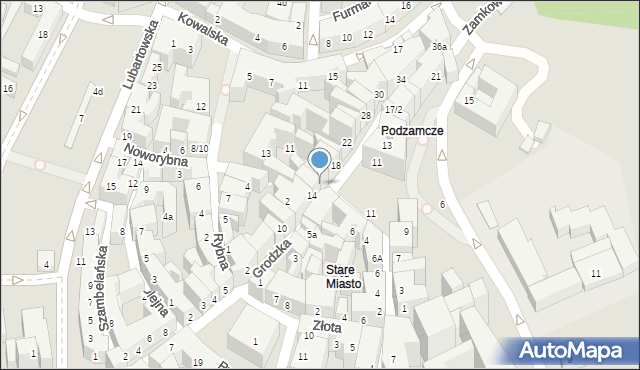 Lublin, Grodzka, 16, mapa Lublina