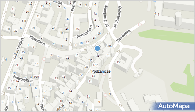 Lublin, Grodzka, 34, mapa Lublina