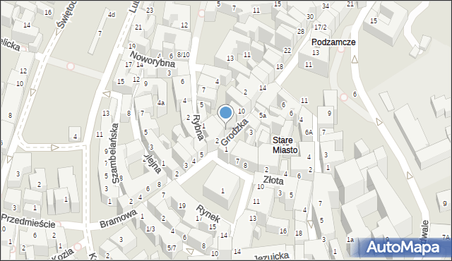 Lublin, Grodzka, 4/6, mapa Lublina