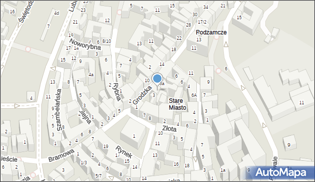 Lublin, Grodzka, 5, mapa Lublina