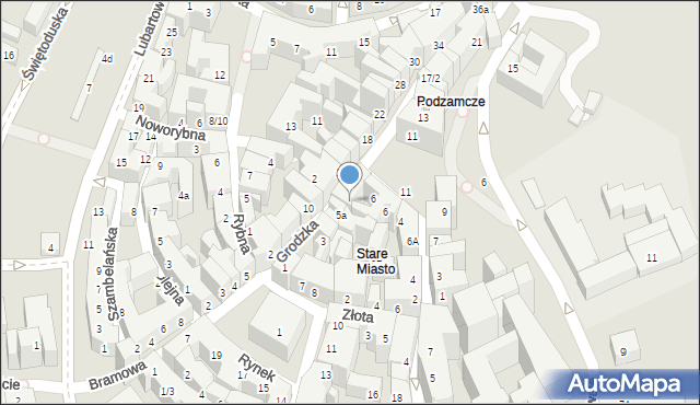 Lublin, Grodzka, 7, mapa Lublina