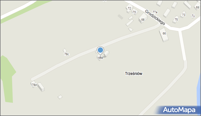 Lublin, Grodzickiego Tadeusza, 66b, mapa Lublina