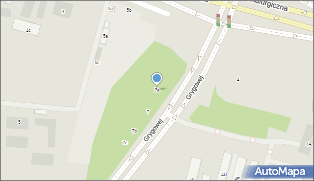 Lublin, Grygowej Antoniny, 7a, mapa Lublina