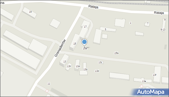 Lublin, Grenadierów, 15a, mapa Lublina