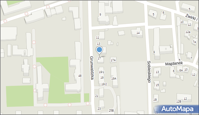 Lubliniec, Grunwaldzka, 17, mapa Lubliniec