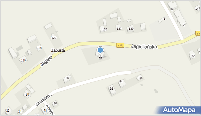 Luborzyca, Graniczna, 55, mapa Luborzyca