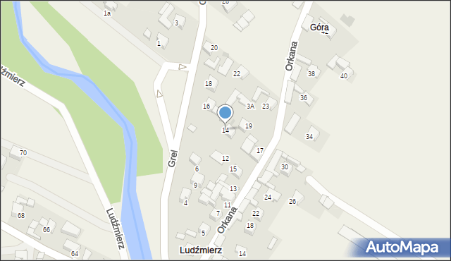 Ludźmierz, Grel, 14, mapa Ludźmierz