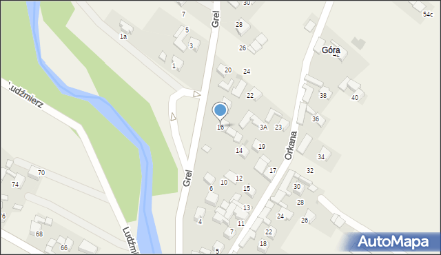 Ludźmierz, Grel, 16, mapa Ludźmierz