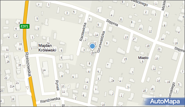 Majdan Królewski, Grunwaldzka, 10, mapa Majdan Królewski