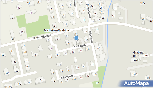 Michałów-Grabina, Grabowa, 7, mapa Michałów-Grabina