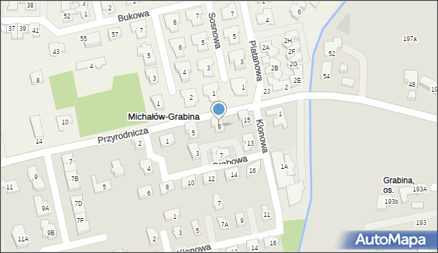 Michałów-Grabina, Grabowa, 9, mapa Michałów-Grabina