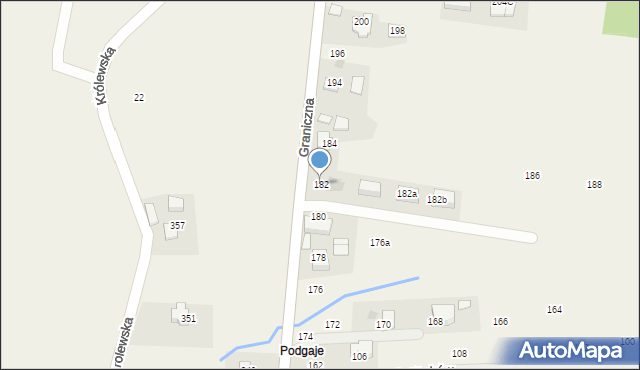 Michałowice, Graniczna, 182, mapa Michałowice