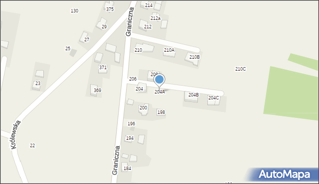 Michałowice, Graniczna, 204A, mapa Michałowice