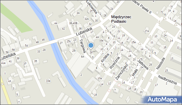 Międzyrzec Podlaski, Graniczna, 14, mapa Międzyrzec Podlaski