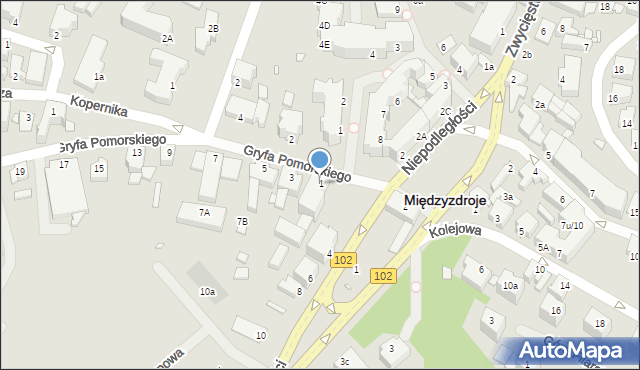 Międzyzdroje, Gryfa Pomorskiego, 1, mapa Międzyzdroje