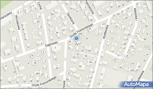 Międzyzdroje, Gryfa Pomorskiego, 47a, mapa Międzyzdroje