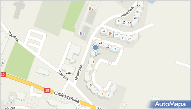 Mierzyn, Grafitowa, 9, mapa Mierzyn