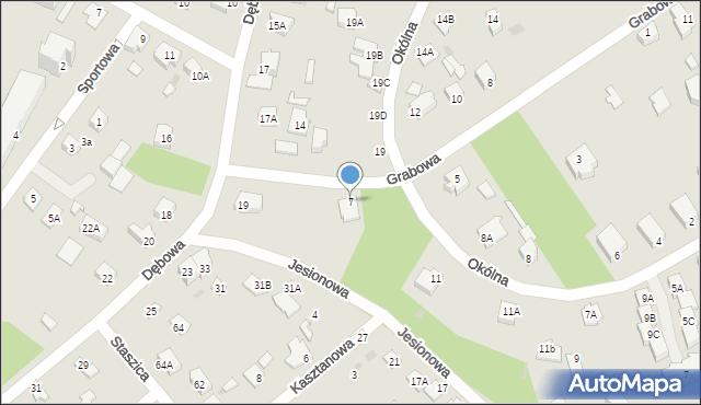 Milanówek, Grabowa, 7, mapa Milanówek