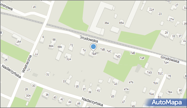 Milanówek, Grudowska, 74A, mapa Milanówek