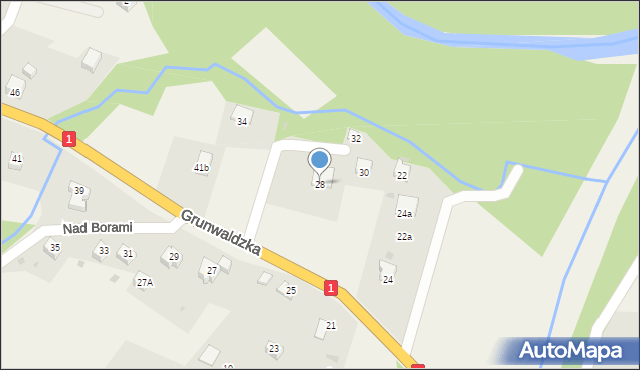 Milówka, Grunwaldzka, 28, mapa Milówka