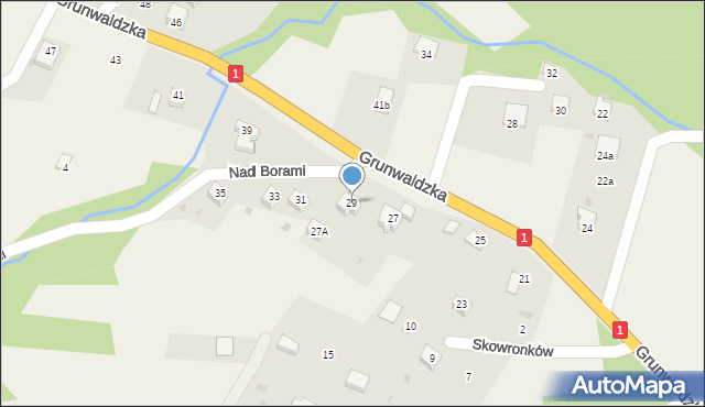 Milówka, Grunwaldzka, 29, mapa Milówka