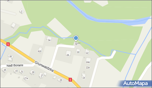 Milówka, Grunwaldzka, 32, mapa Milówka