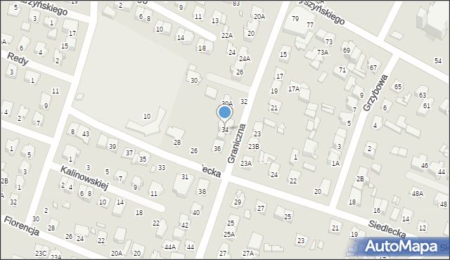 Mińsk Mazowiecki, Graniczna, 34, mapa Mińsk Mazowiecki