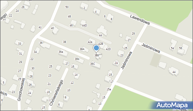 Mińsk Mazowiecki, Grochowskiej Marii, 38b, mapa Mińsk Mazowiecki