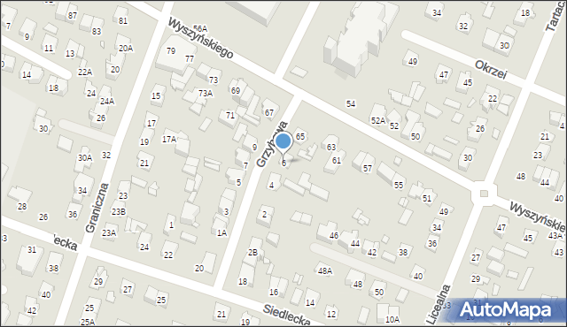 Mińsk Mazowiecki, Grzybowa, 6, mapa Mińsk Mazowiecki