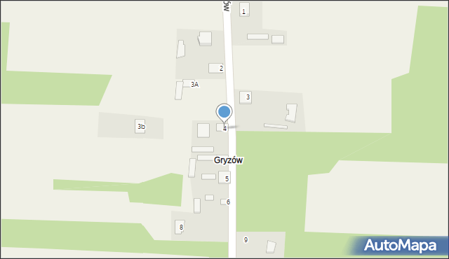 Mokrosęk, Gryzów, 4, mapa Mokrosęk