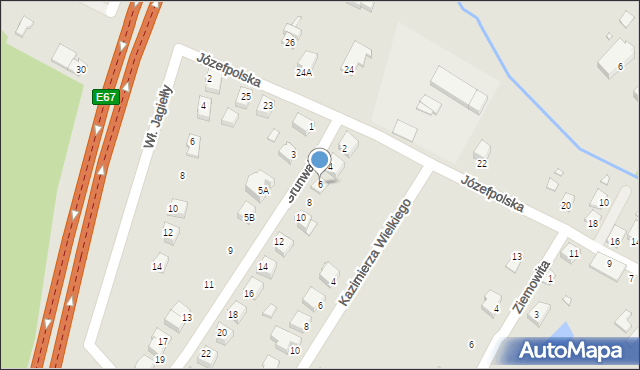 Mszczonów, Grunwaldu, 6, mapa Mszczonów