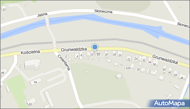 Muszyna, Grunwaldzka, 12, mapa Muszyna