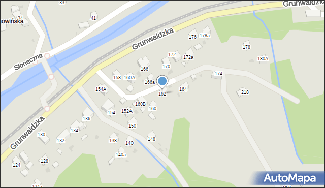 Muszyna, Grunwaldzka, 162, mapa Muszyna