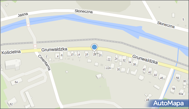 Muszyna, Grunwaldzka, 18, mapa Muszyna