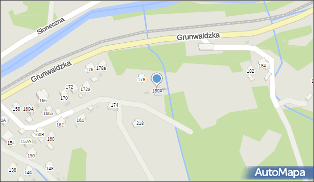 Muszyna, Grunwaldzka, 180A, mapa Muszyna