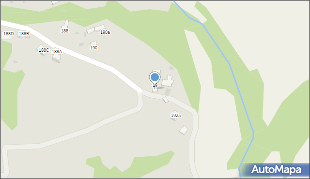 Muszyna, Grunwaldzka, 192a, mapa Muszyna