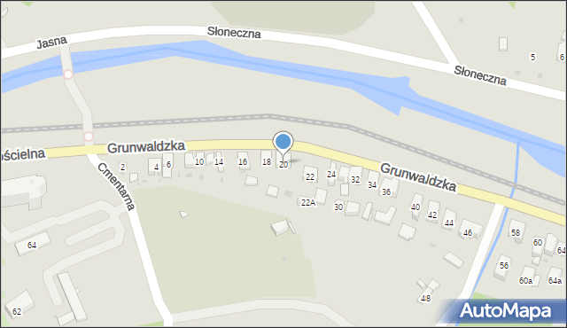 Muszyna, Grunwaldzka, 20, mapa Muszyna