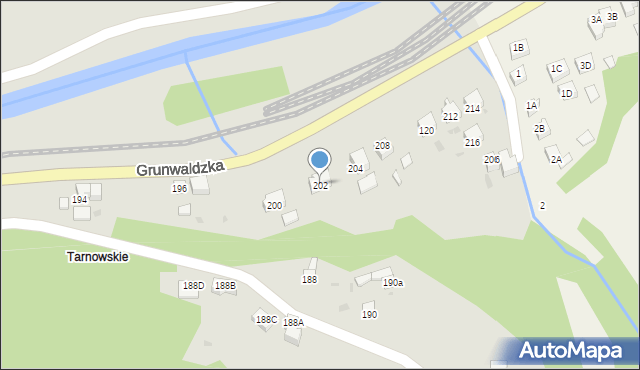 Muszyna, Grunwaldzka, 202, mapa Muszyna