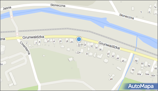 Muszyna, Grunwaldzka, 22, mapa Muszyna