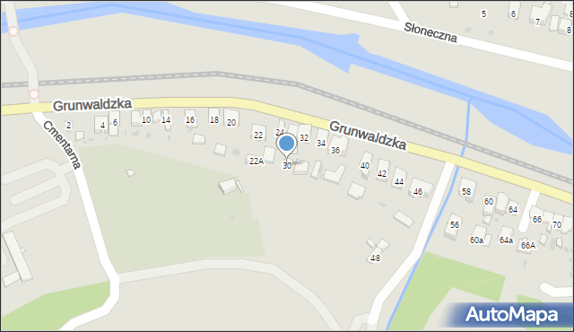 Muszyna, Grunwaldzka, 30, mapa Muszyna