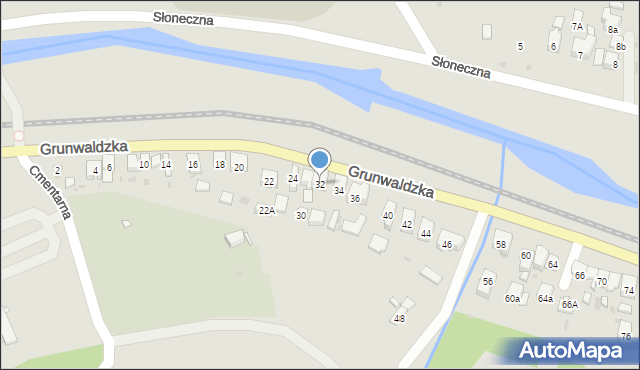 Muszyna, Grunwaldzka, 32, mapa Muszyna