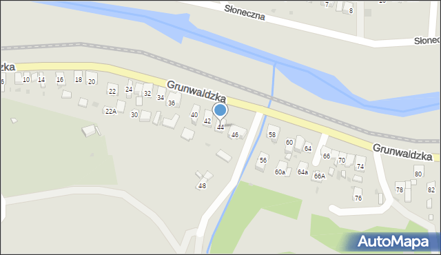 Muszyna, Grunwaldzka, 44, mapa Muszyna