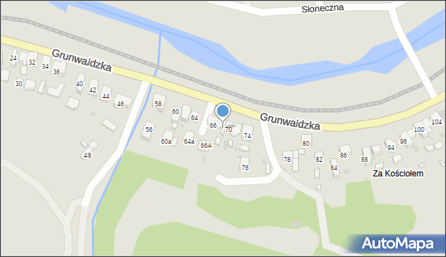 Muszyna, Grunwaldzka, 68, mapa Muszyna